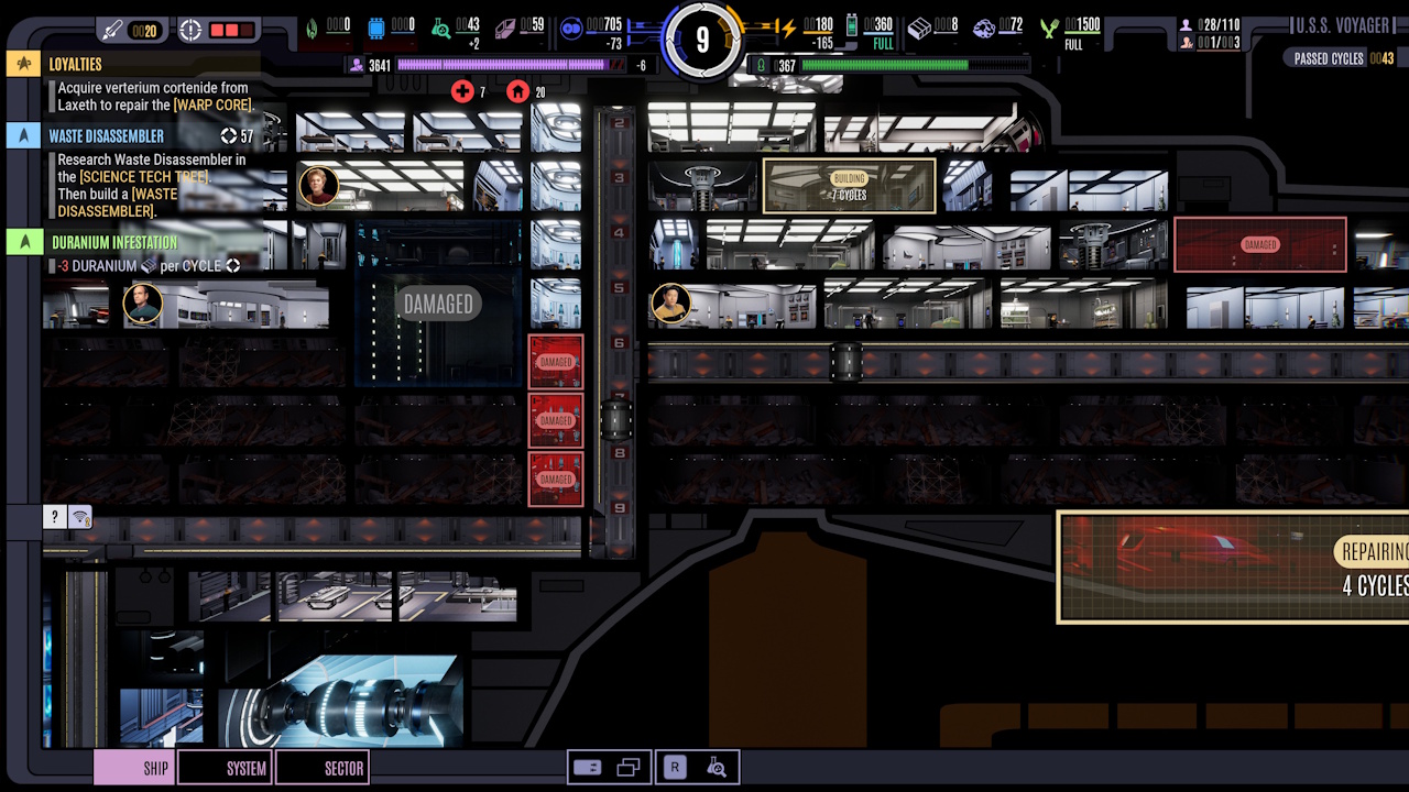 Screenshot of Across The Unknown showing the MSD zoomed in