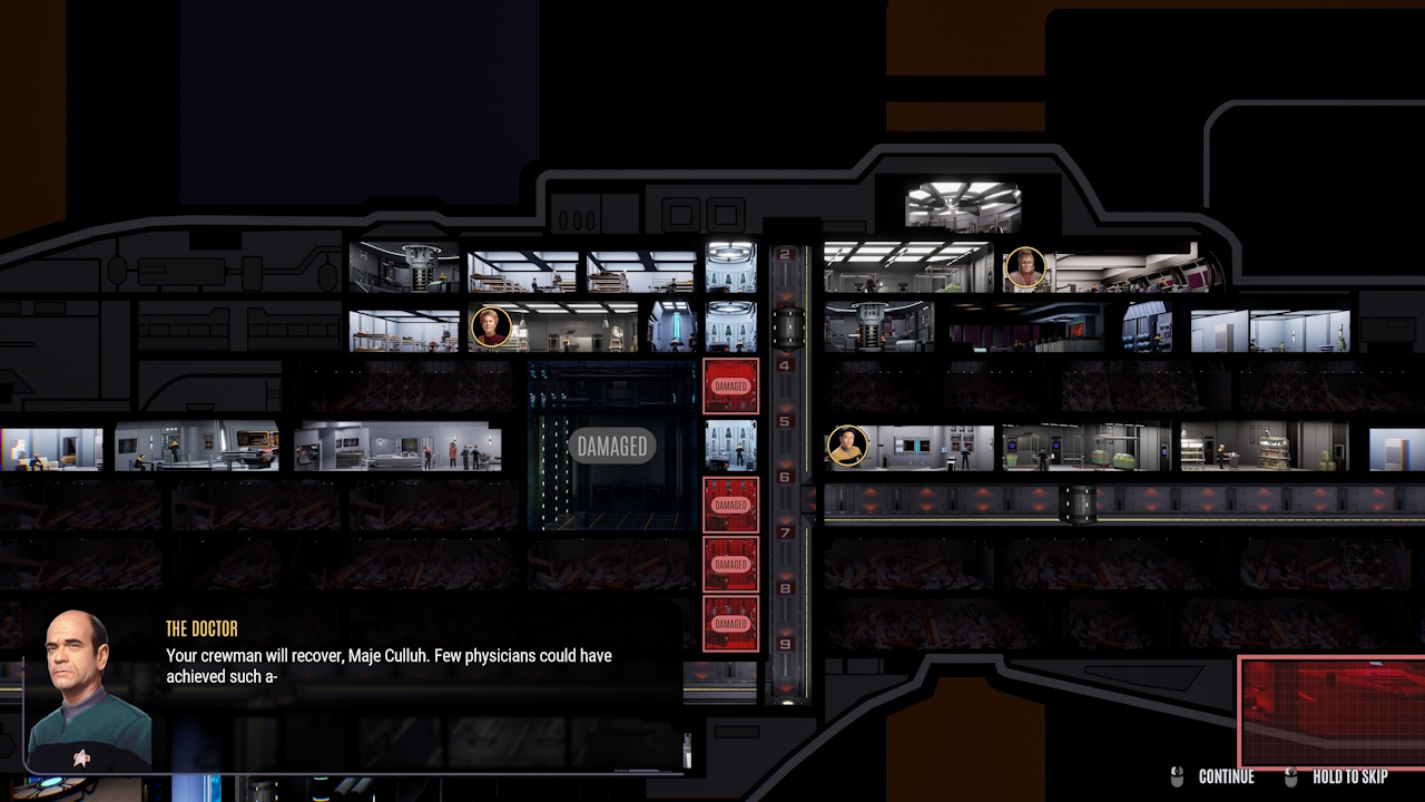 Screenshot of Across The Unknown showing the MSD and a text box