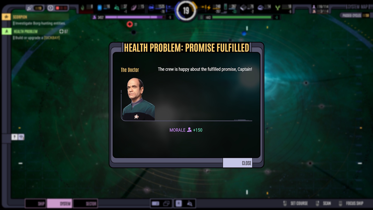 Screenshot of Across The Unknown showing a promise kept