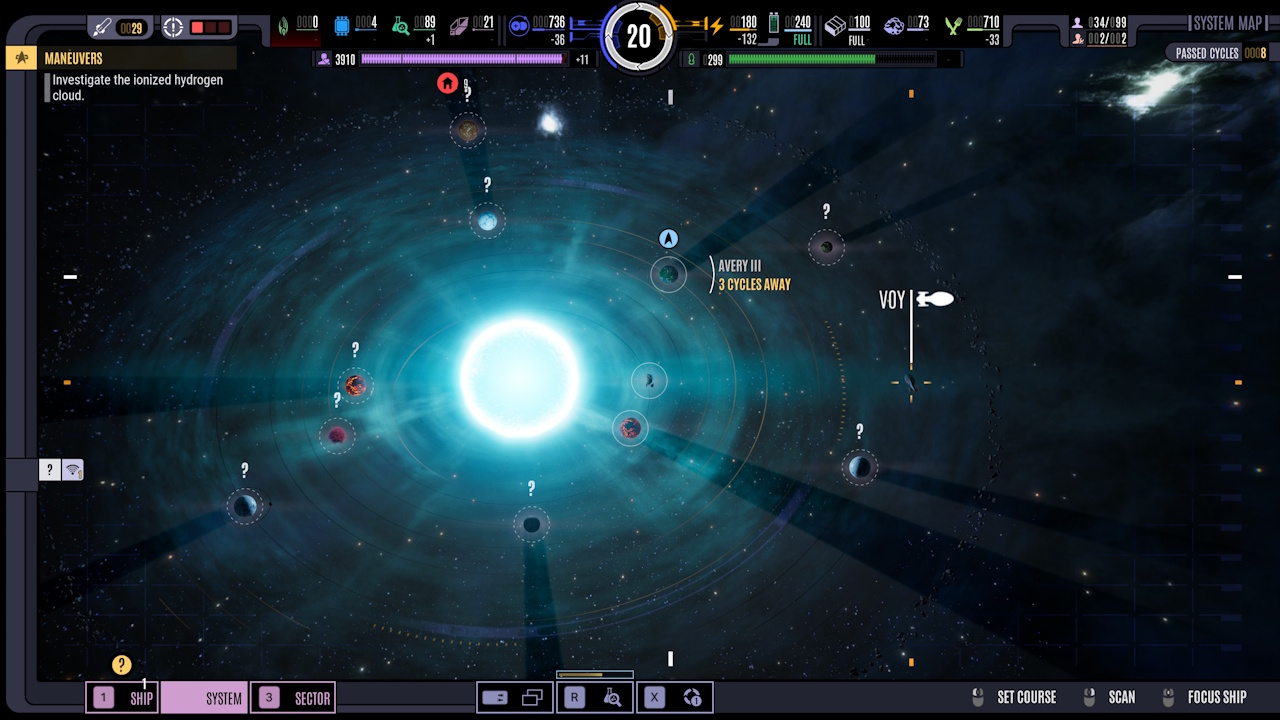 Screenshot of Across The Unknown showing the main screen