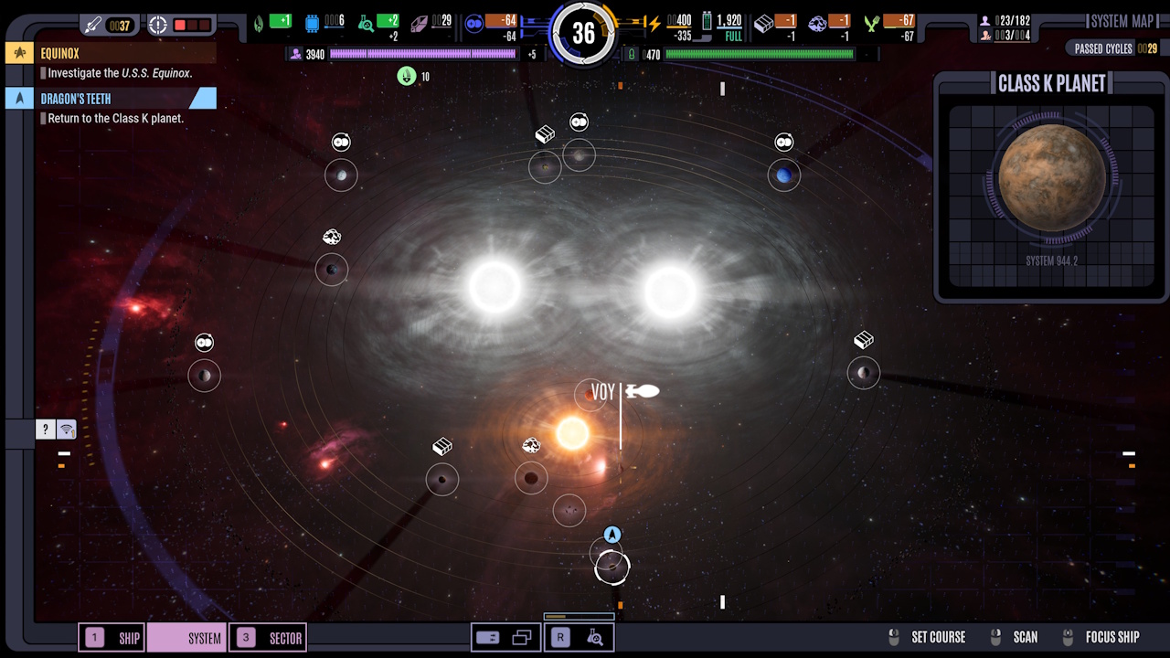 Screenshot of Across The Unknown showing the system view