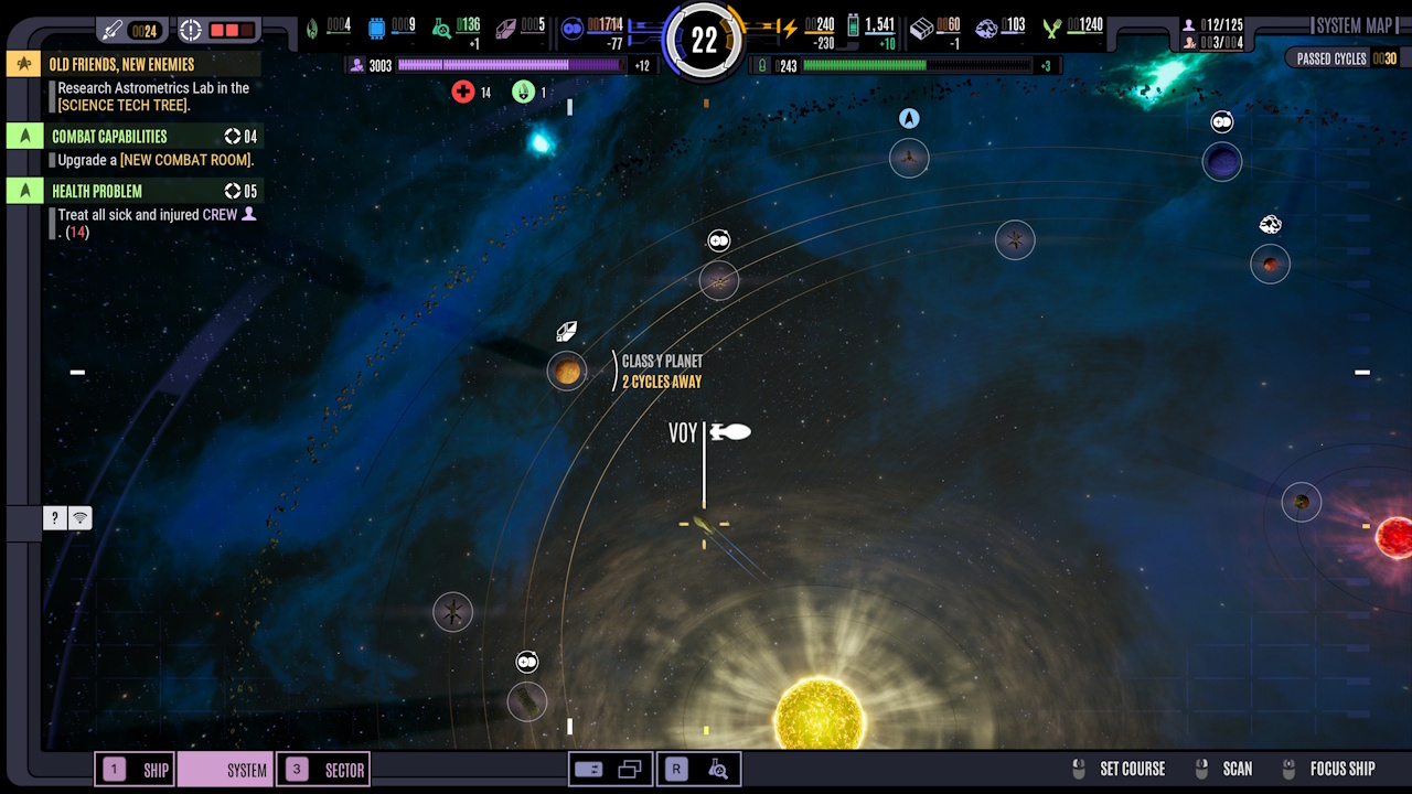 Screenshot of Across The Unknown showing a Class Y planet