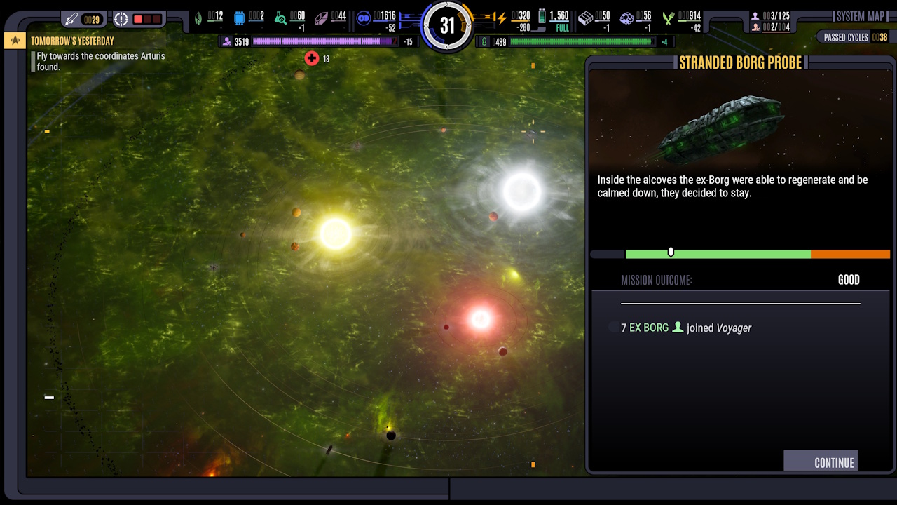 Screenshot of Across The Unknown showing a Borg probe