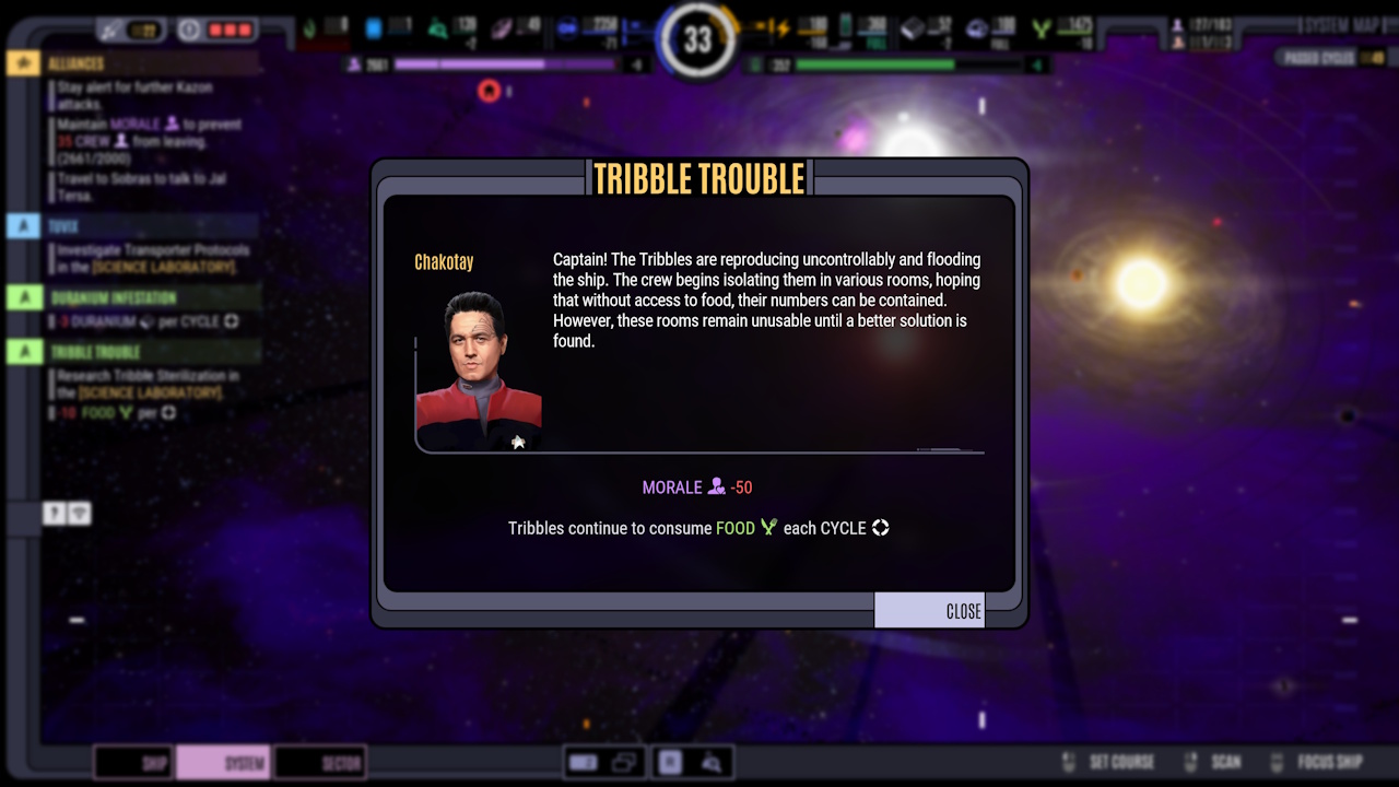 Screenshot of Across The Unknown showing a random event