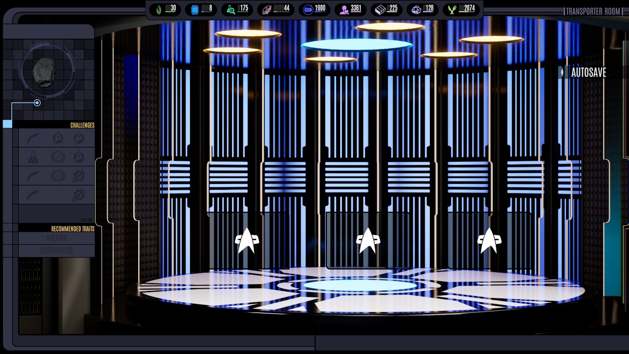 Screenshot of Across The Unknown showing the transporter pad