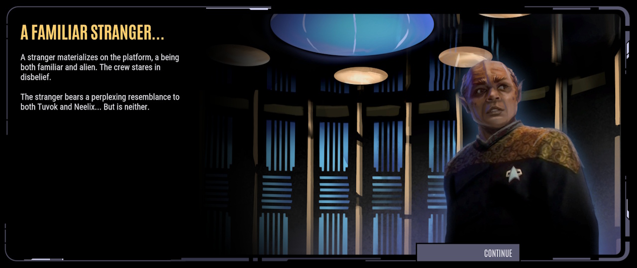 Screenshot of Across The Unknown showing Tuvix