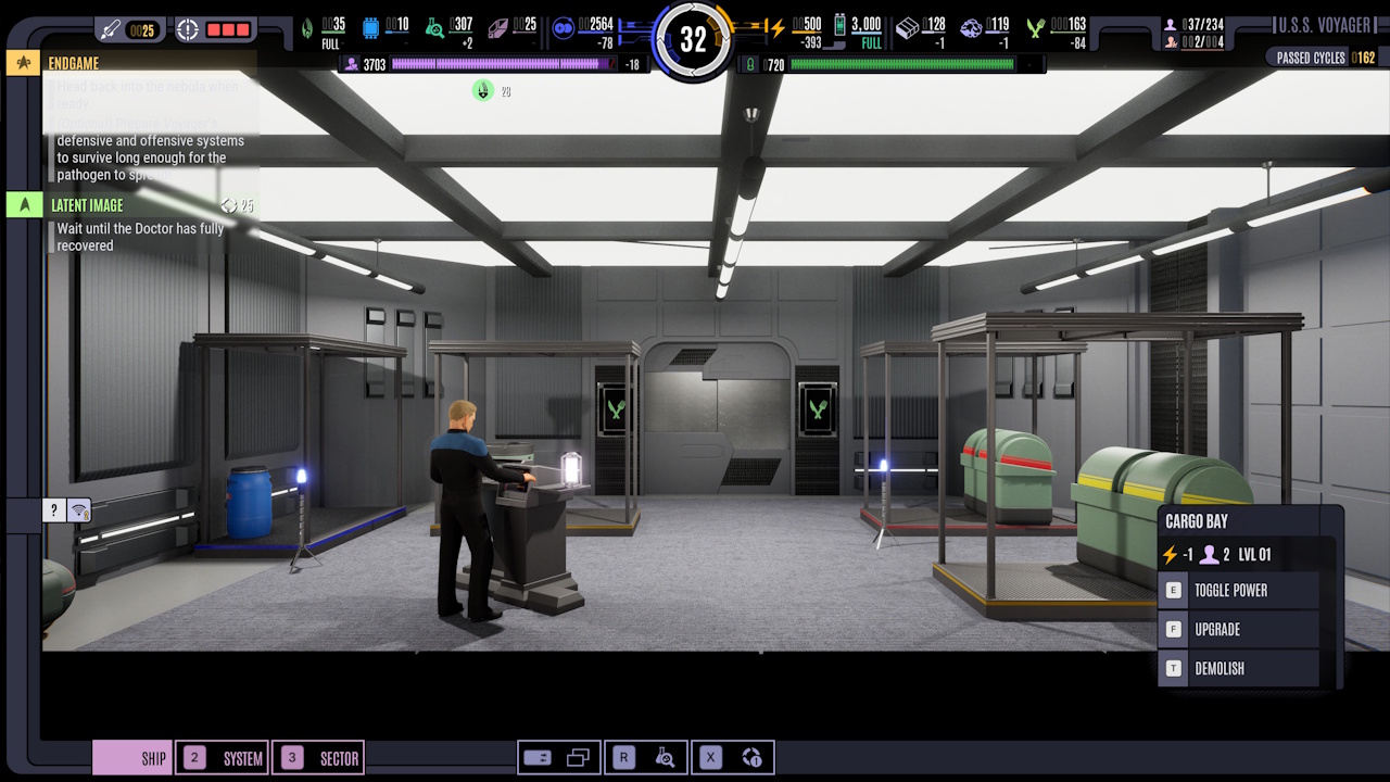 Screenshot of Across The Unknown showing a cargo bay