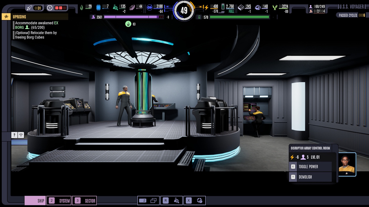 Screenshot of Across The Unknown showing disruptor array