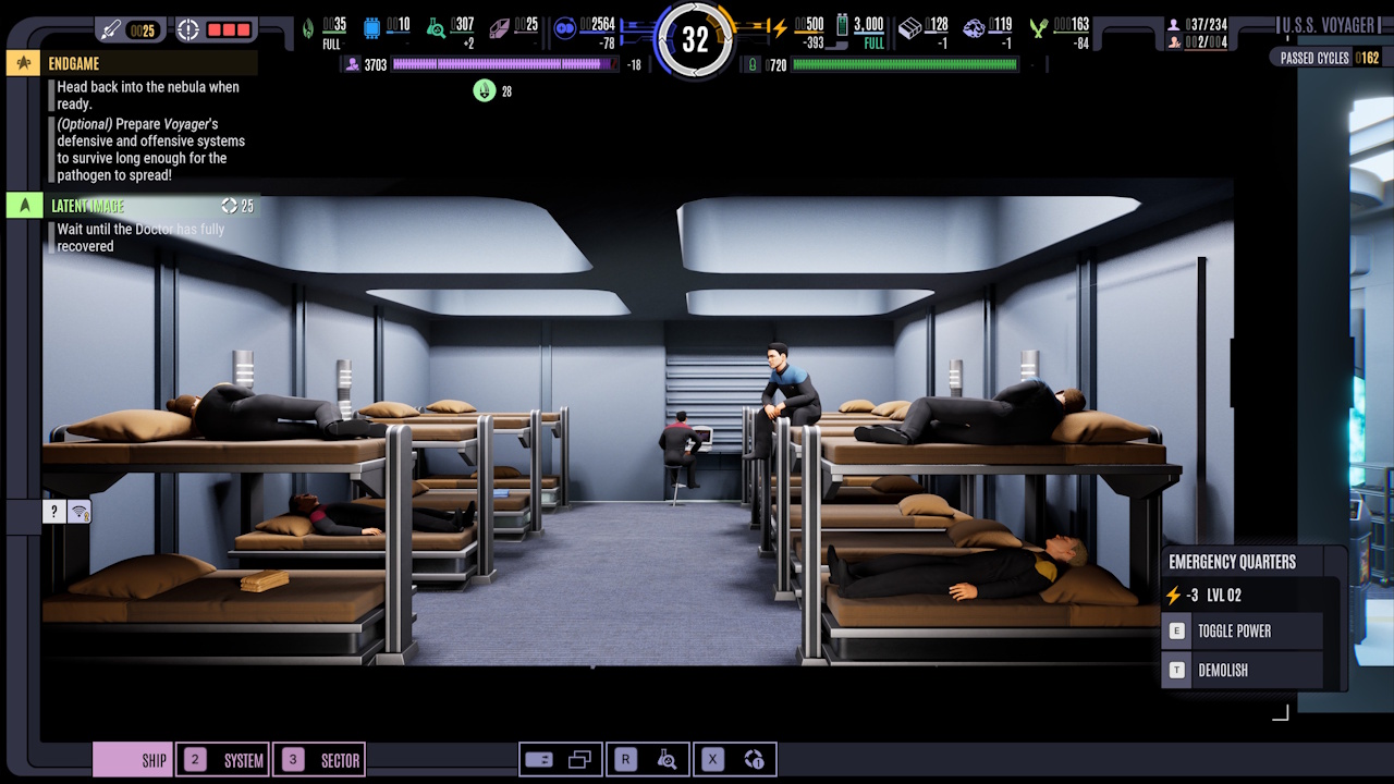 Screenshot of Across The Unknown showing quarters