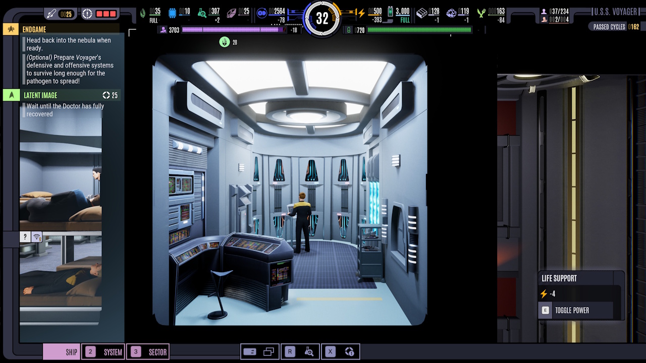 Screenshot of Across The Unknown showing a life support room