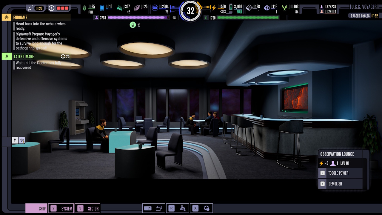 Screenshot of Across The Unknown showing observation lounge