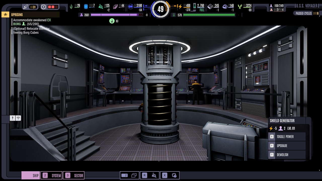 Screenshot of Across The Unknown showing a shield room