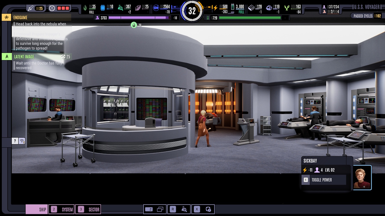 Screenshot of Across The Unknown showing sickbay