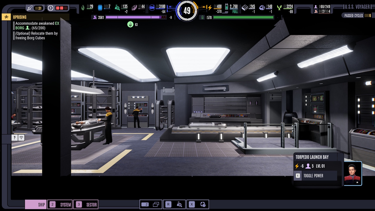 Screenshot of Across The Unknown showing the torpedo bay