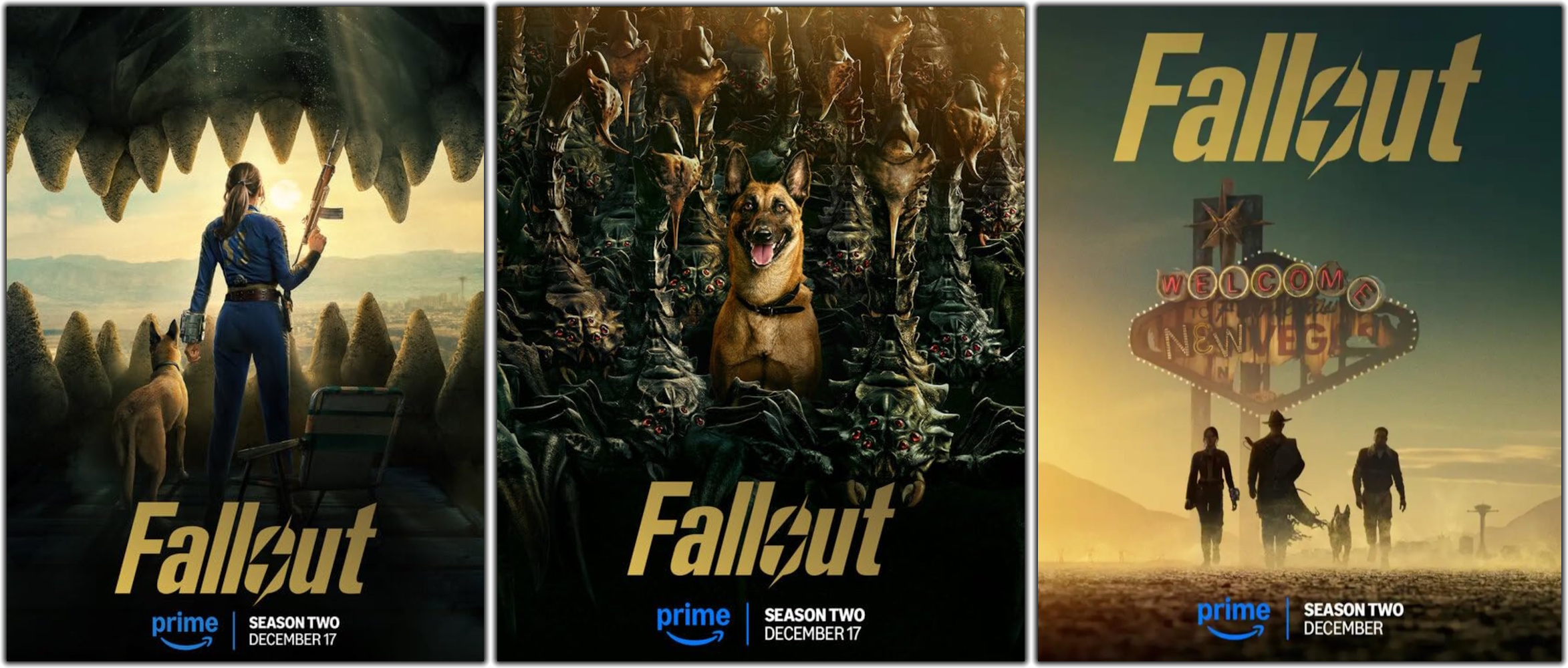 Three Fallout S2 promo posters.