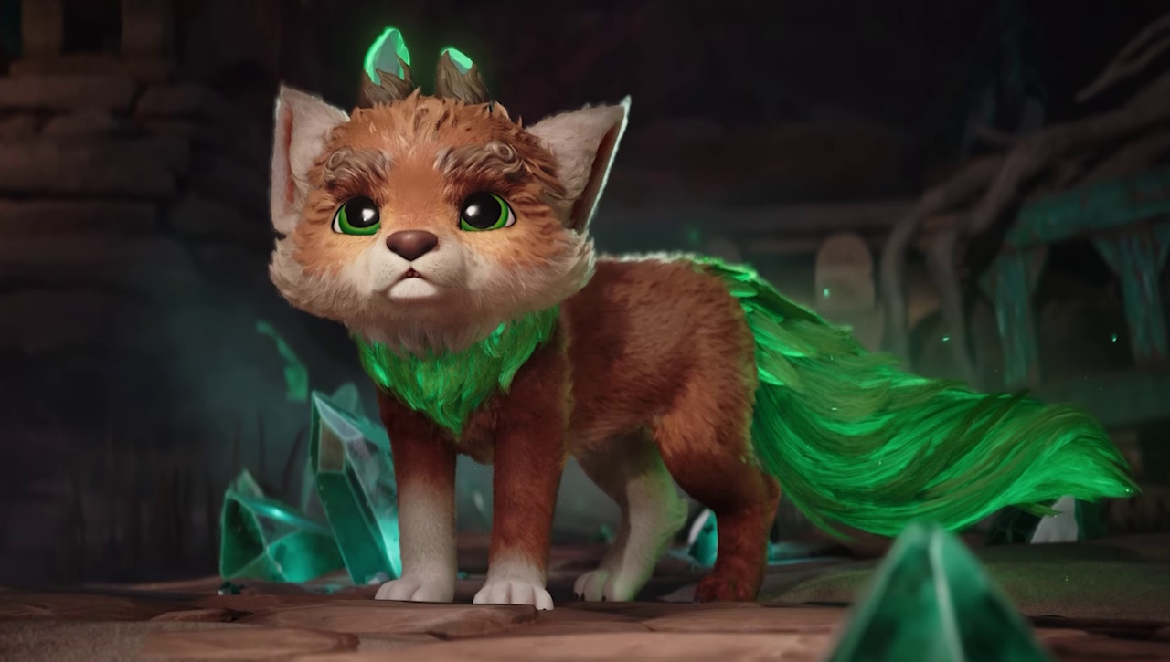 Still frame from the Kena: Scars of Kosmora trailer showing a fox.
