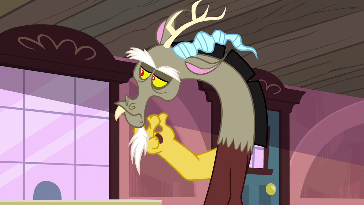 Still frame from My Little Pony: FiM S6 showing Discord.