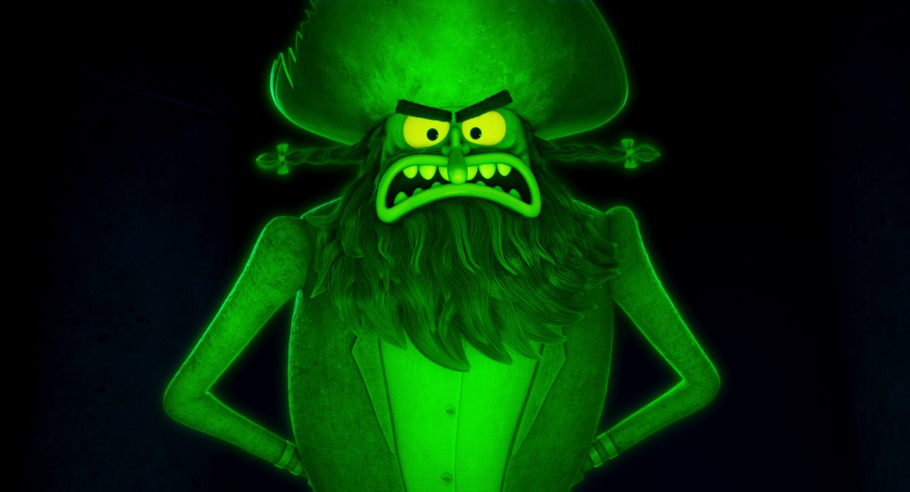 Still frame from The SpongeBob Movie: Search for SquarePants (2025) showing the Flying Dutchman.