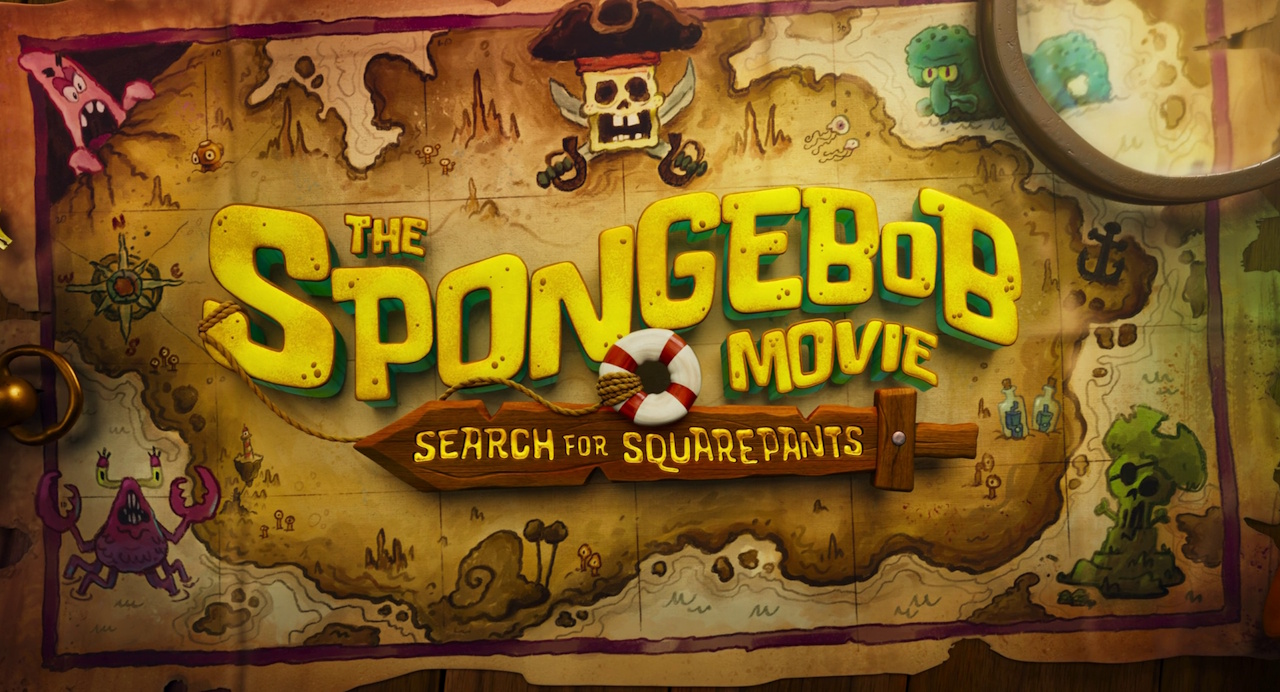 Still frame from The SpongeBob Movie: Search for SquarePants (2025) showing the title card.