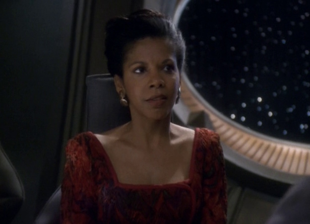 Still frame from Star Trek DS9 showing Kassidy.