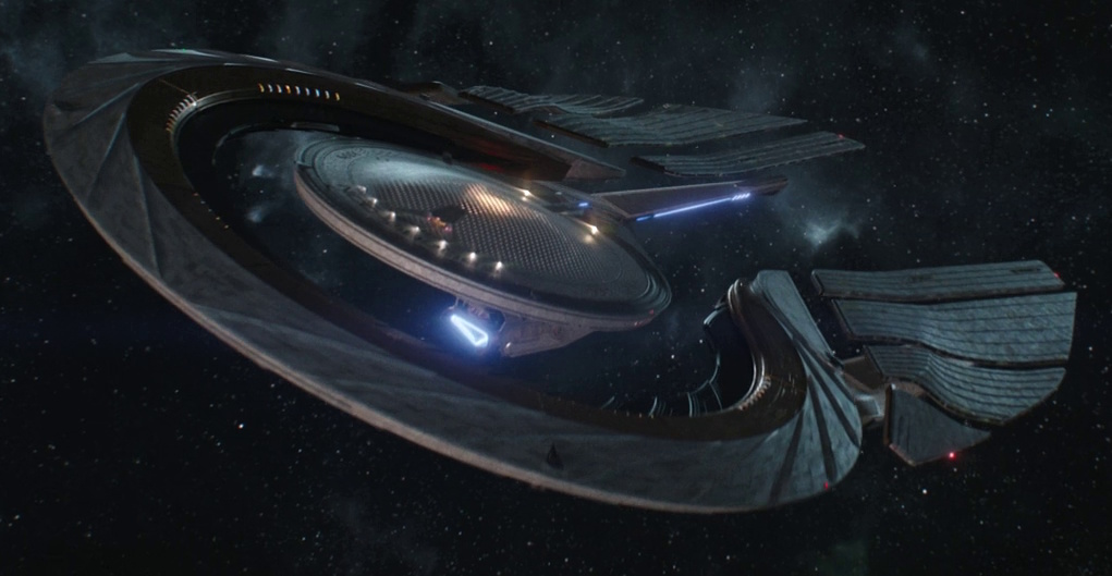 Cropped still frame from 300th Night showing the USS Athena