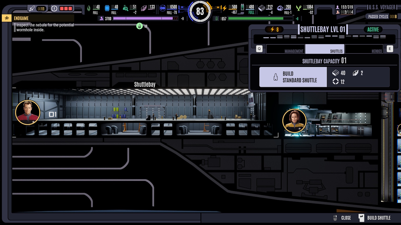 Screenshot of Across The Unknown showing the shuttlebay