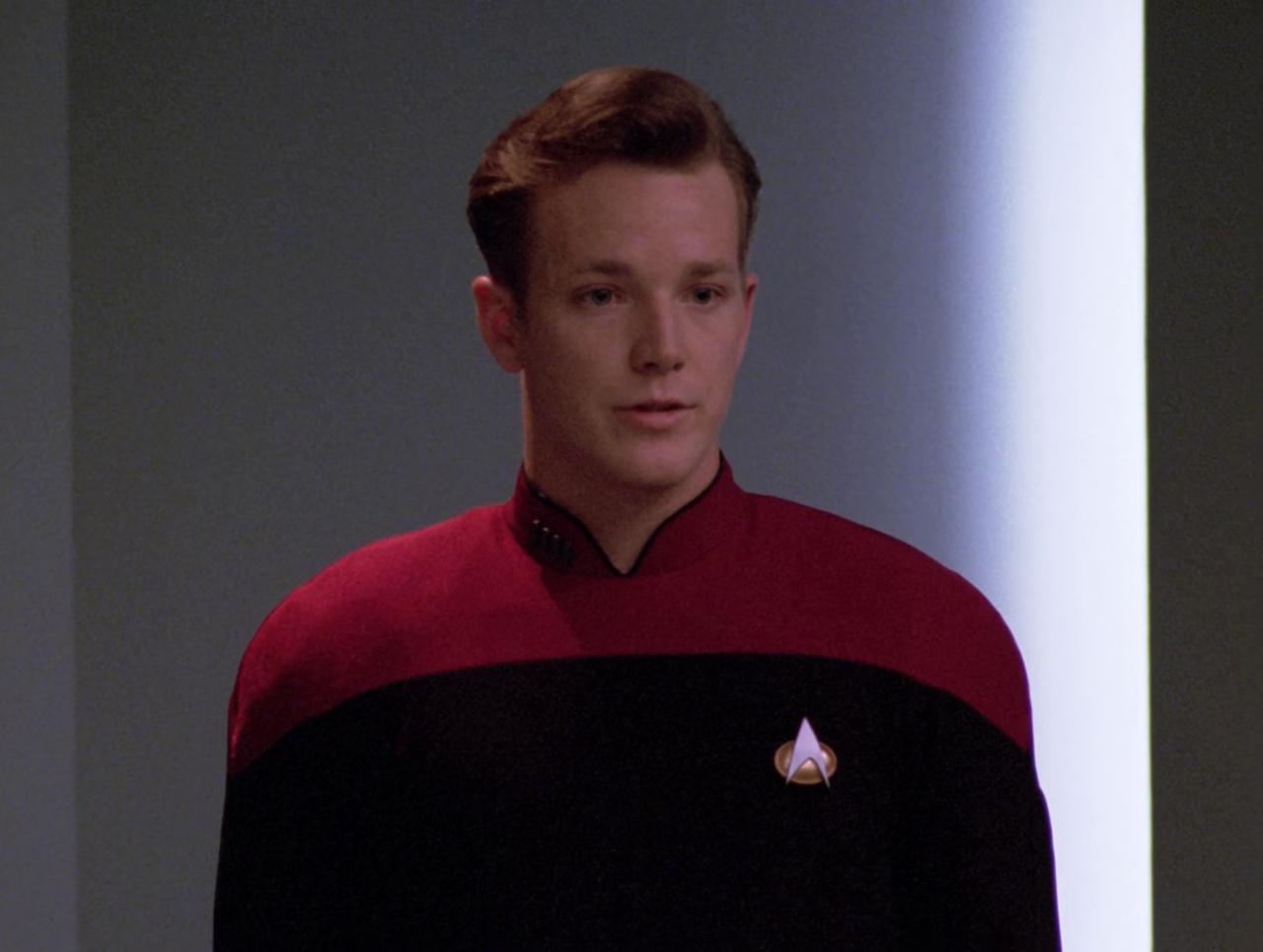 Still frame from Star Trek TNG S5 showing Locarno