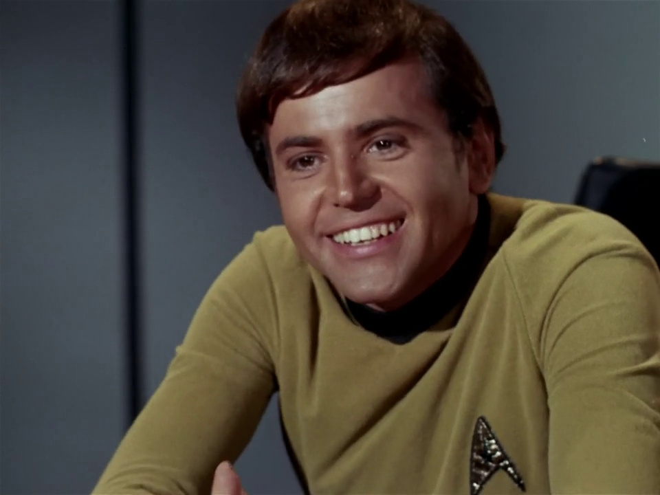 Still frame from The Trouble with Tribbles showing Chekov