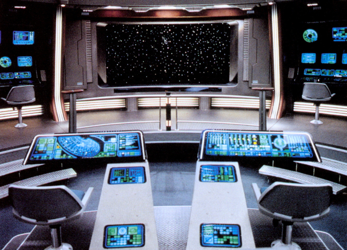 Set photo from Star Trek: Generations showing the Enterprise-B bridge