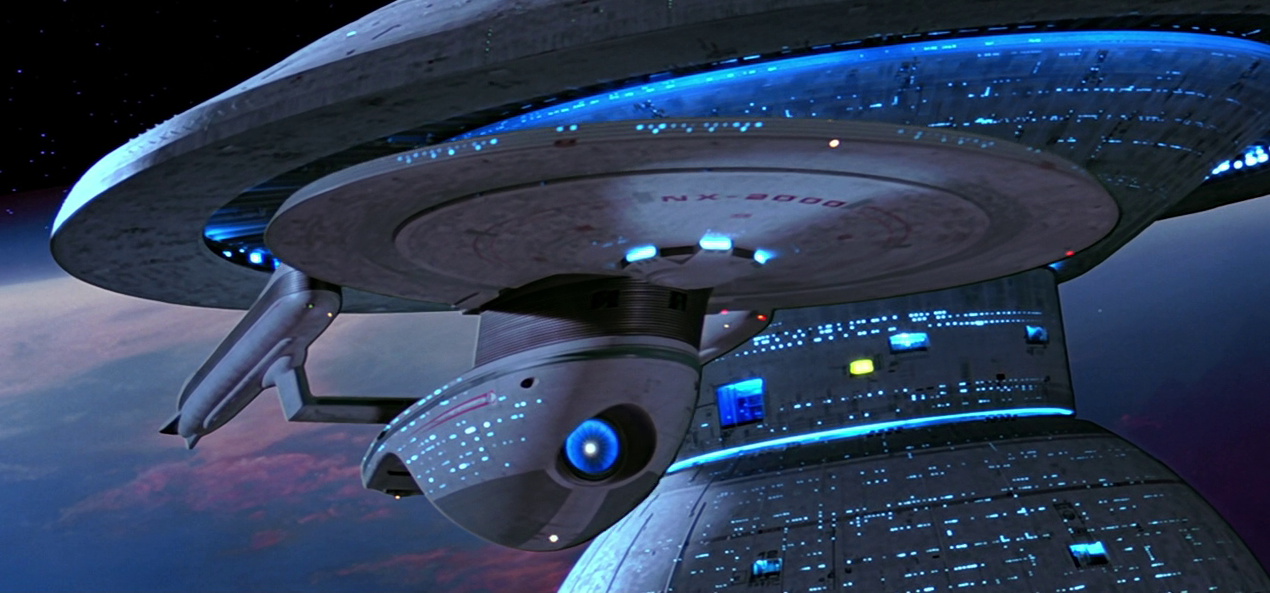 Still frame from Star Trek III showing the Excelsior