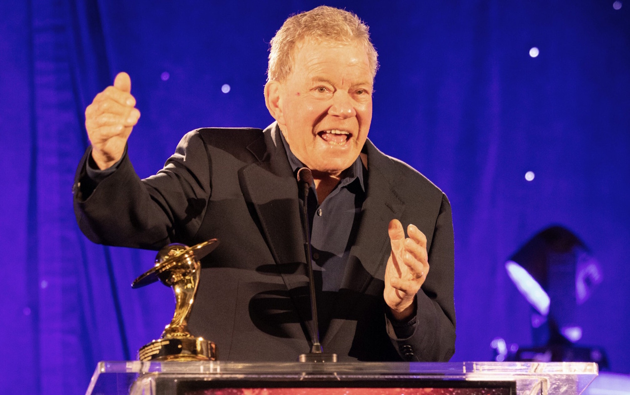 William Shatner on stage at the 2026 Saturn Awards
