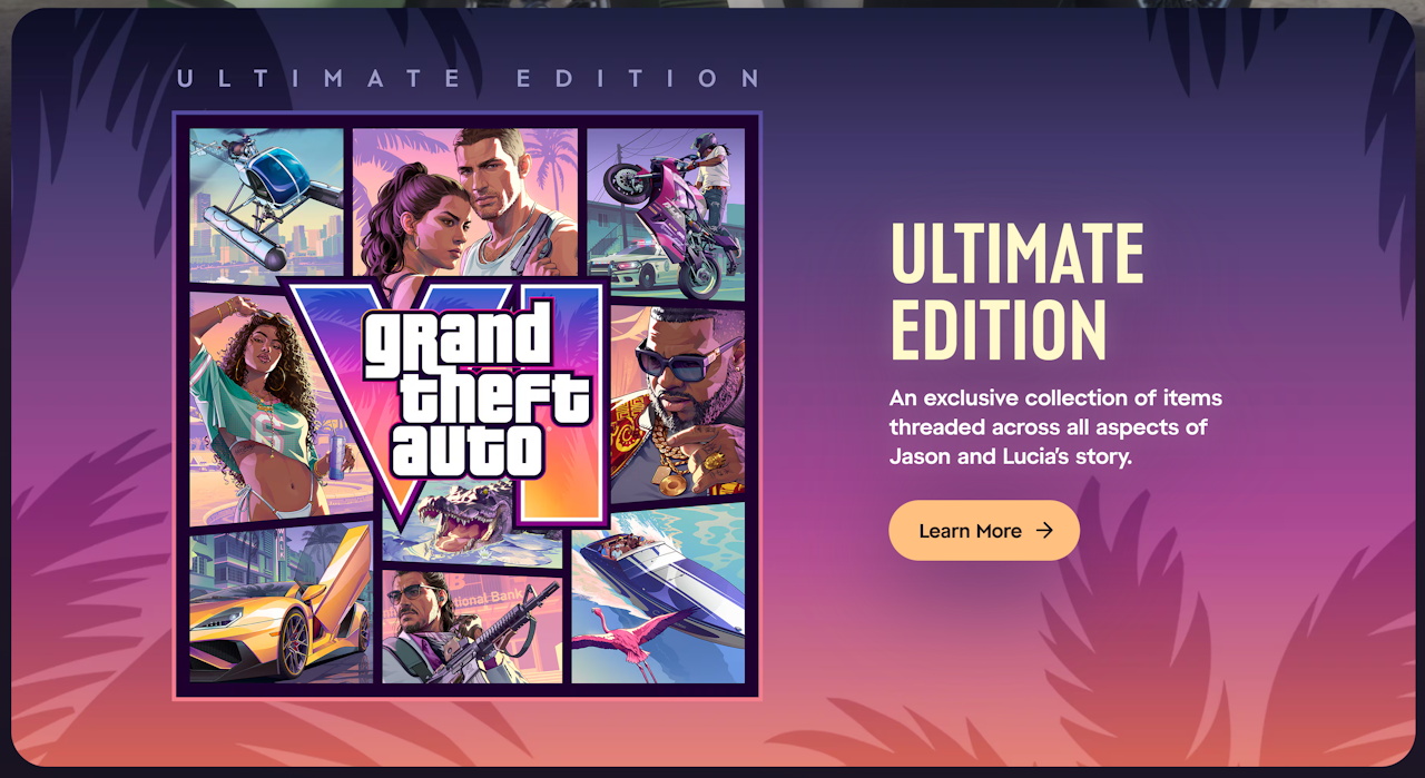 Promo image for Grand Theft Auto 6 showing the ultimate edition