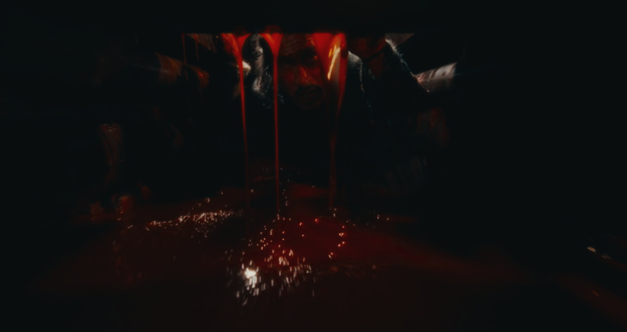Still frame from Iron Lung (2026) showing fake blood