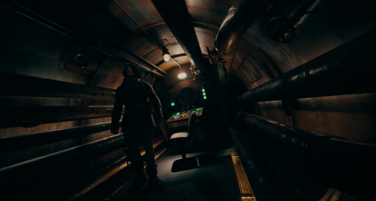 Still frame from Iron Lung (2026) showing Simon on the sub