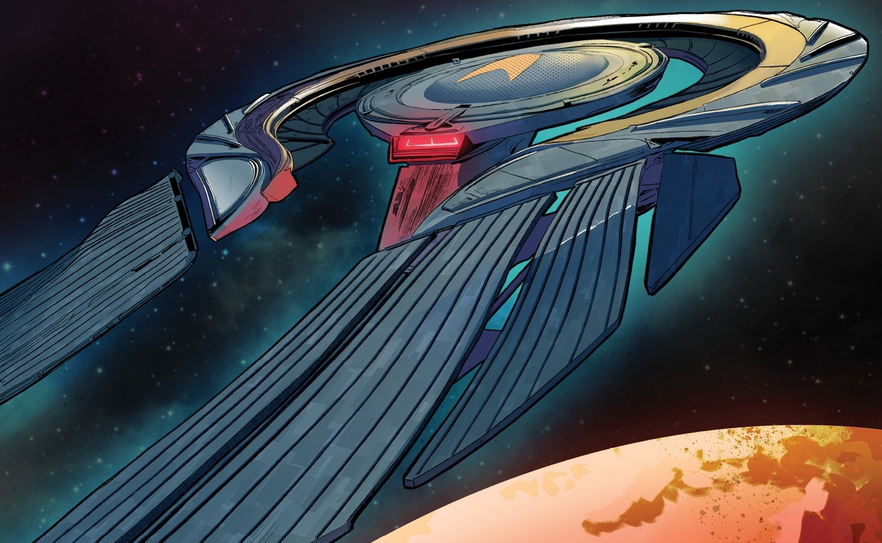 Crop from Star Trek Starfleet Academy (comic) Lost Contact showing the USS Athena