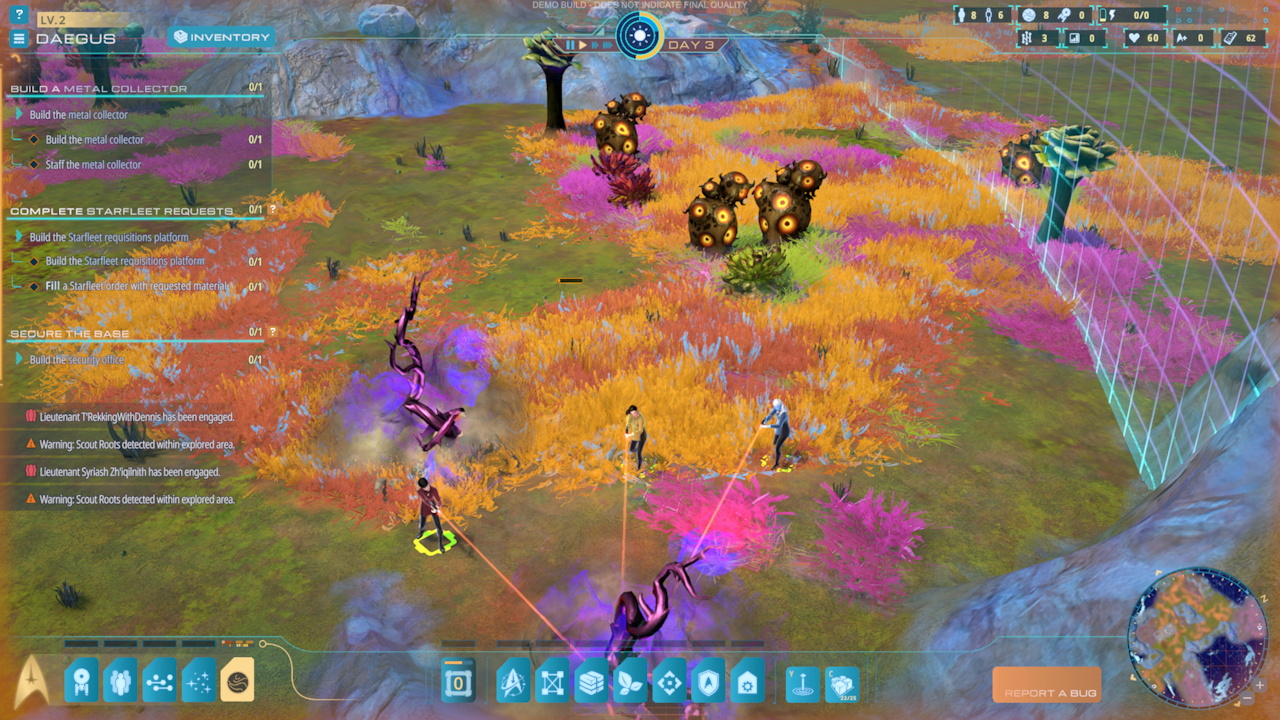 Still frame from the Star Trek Outposts Unknown demo showing combat