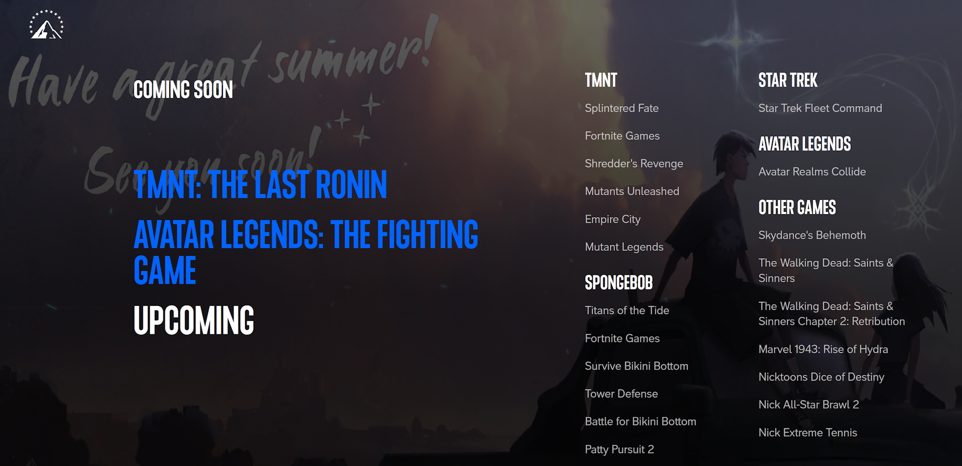 Screenshot of Paramount Games' lineup in June 2026