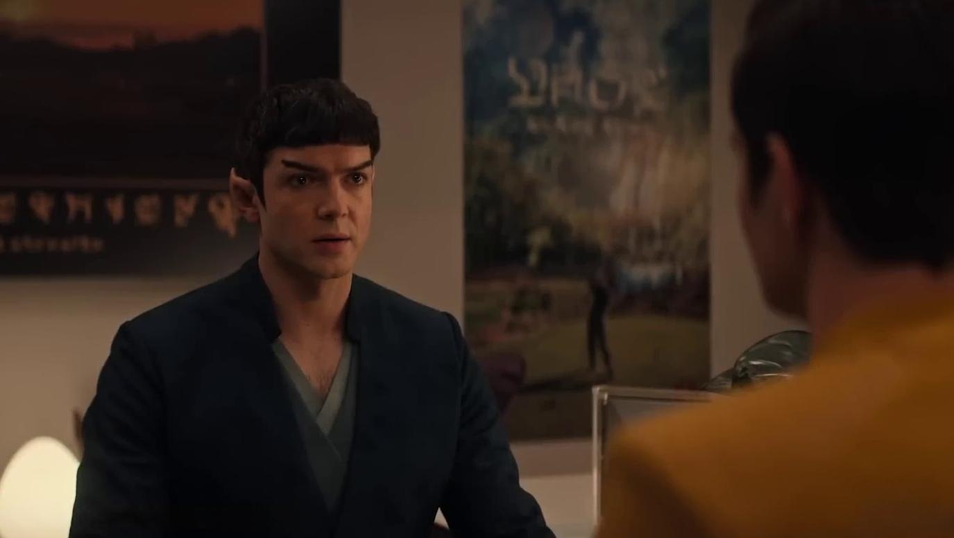 Still frame from the Star Trek SNW S4 trailer showing Kirk and Spock