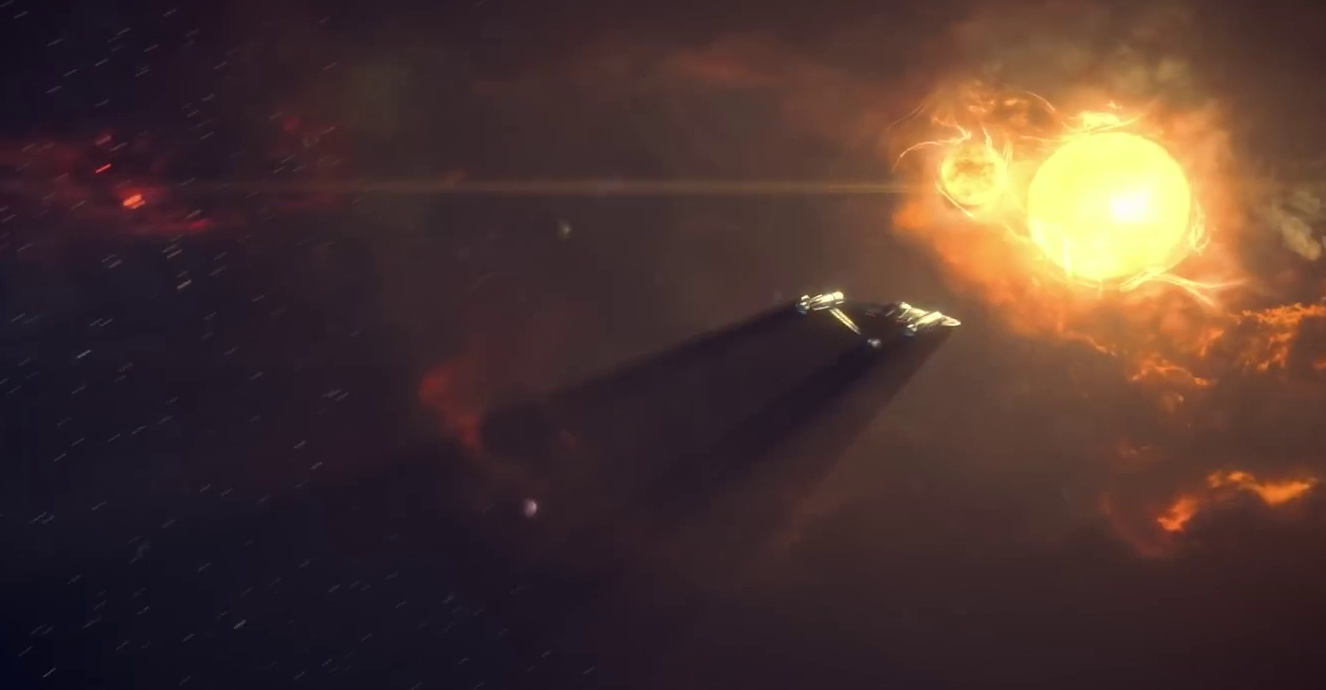 Still frame from the Star Trek SNW S4 trailer showing the USS Enterprise