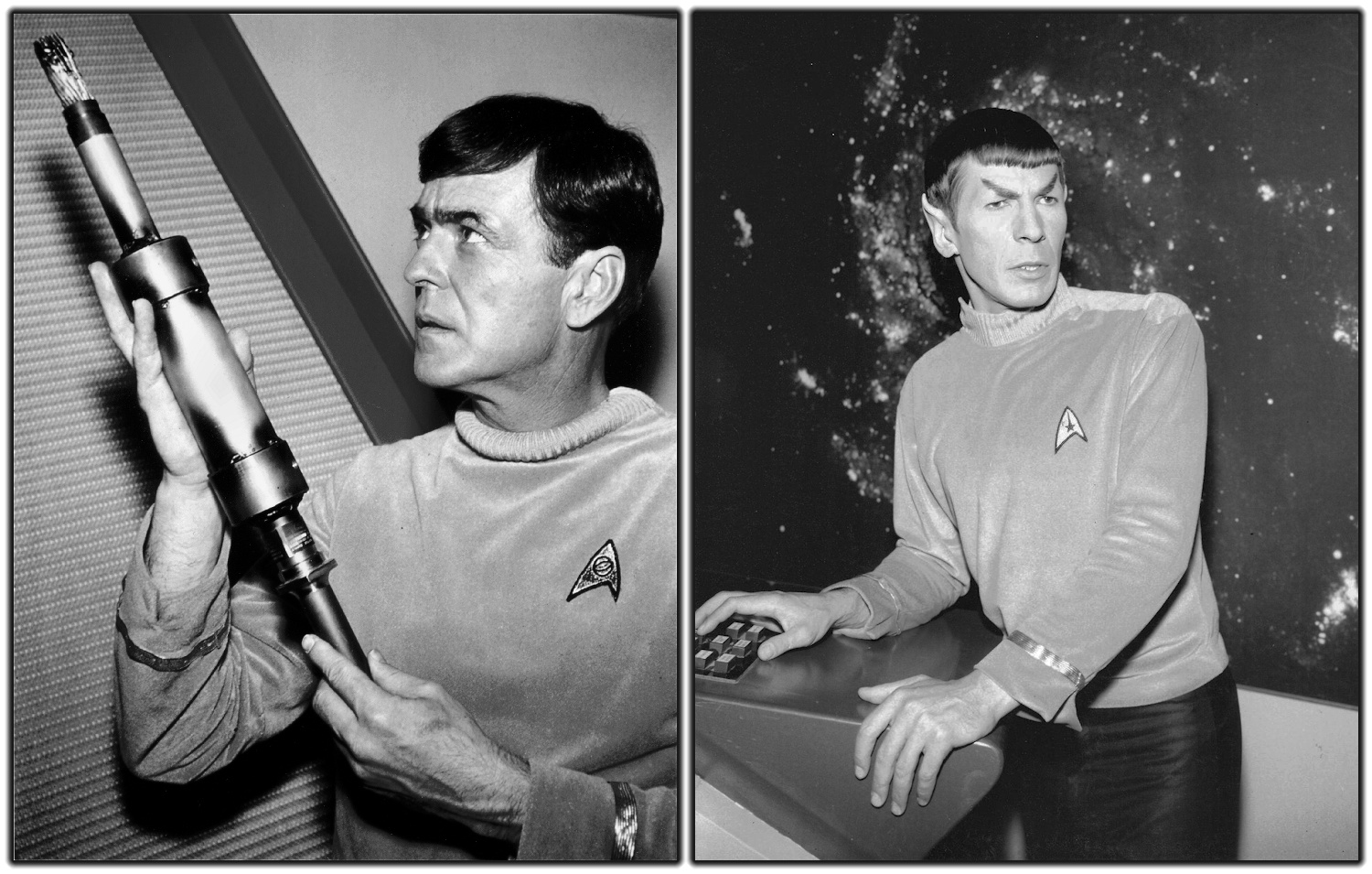Promo photos for Star Trek TOS showing Doohan and Nimoy
