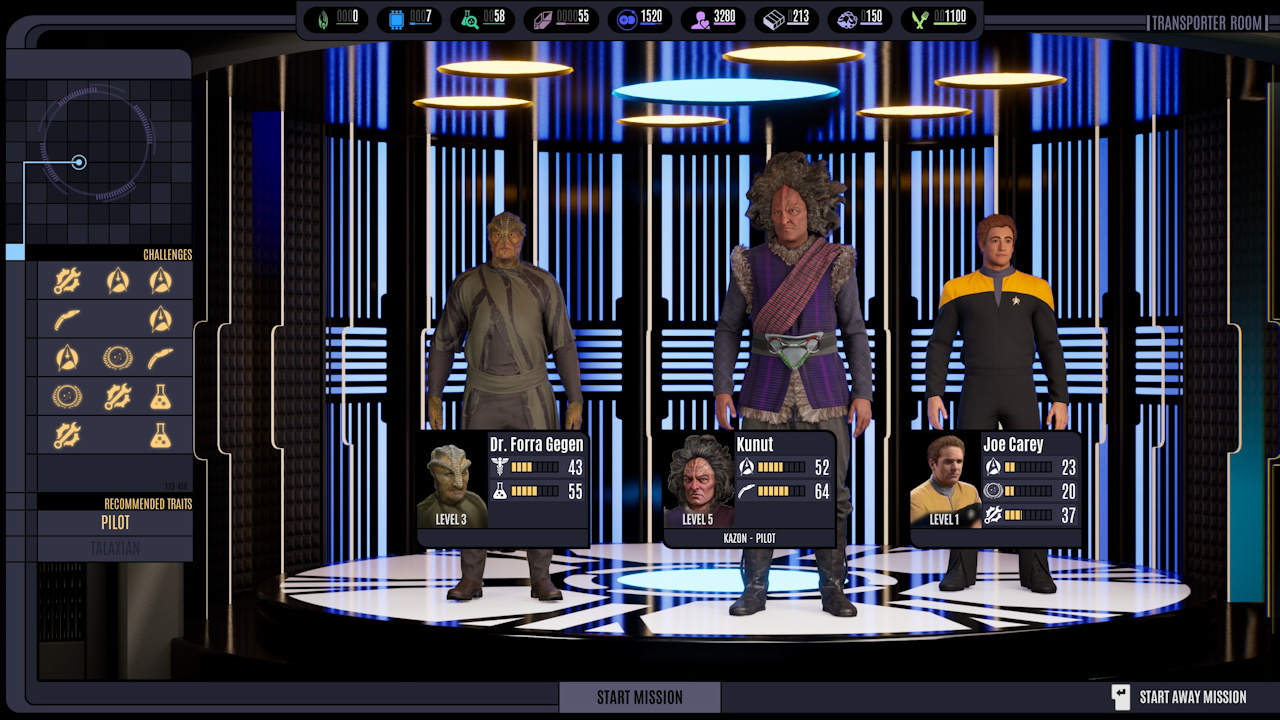Screenshot from Across The Unknown showing an away team
