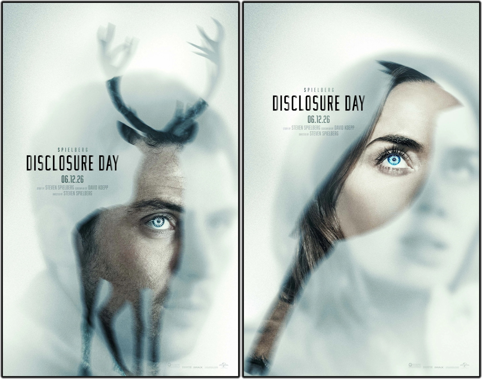 A pair of posters for Disclosure Day (2026)