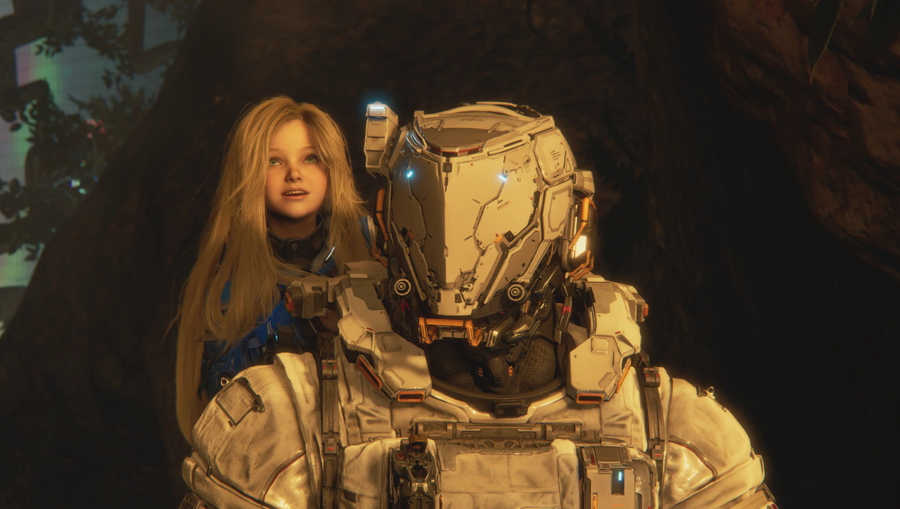 Promo screenshot for Pragmata showing the main characters