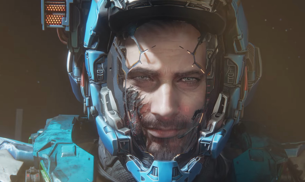 Screenshot of Pragmata showing Hugh infected