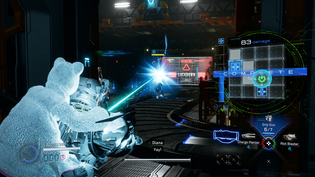 Screenshot of Pragmata showing a hack