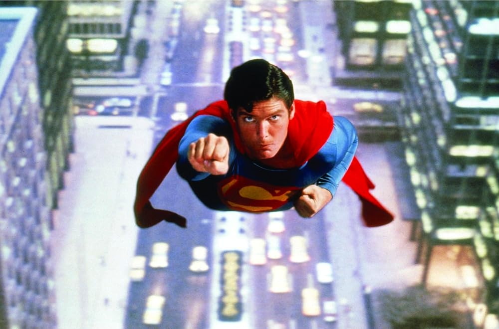 Promo for Superman 1978 showing the superhero
