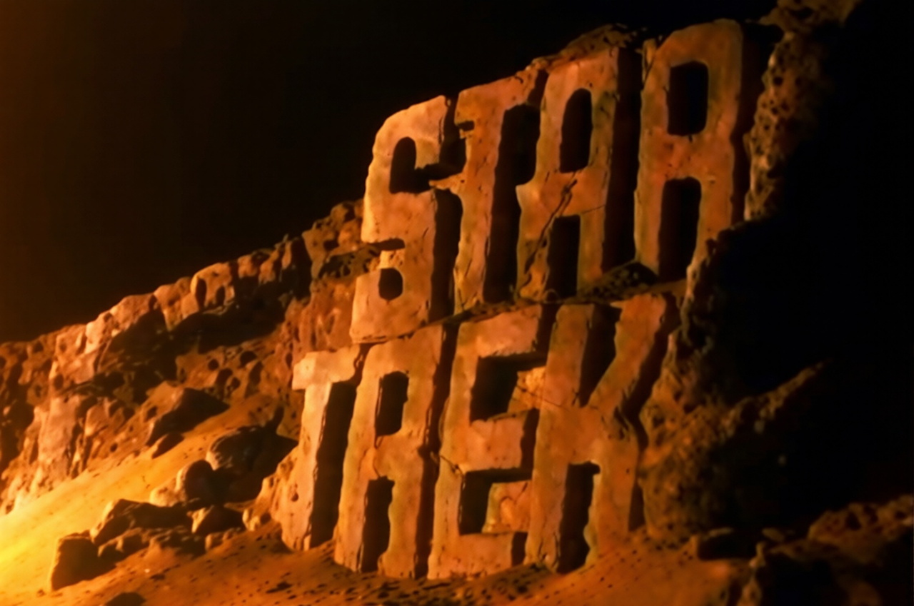 (Enhanced) still frame from a 1960s Star Trek TOS commercial showing the logo