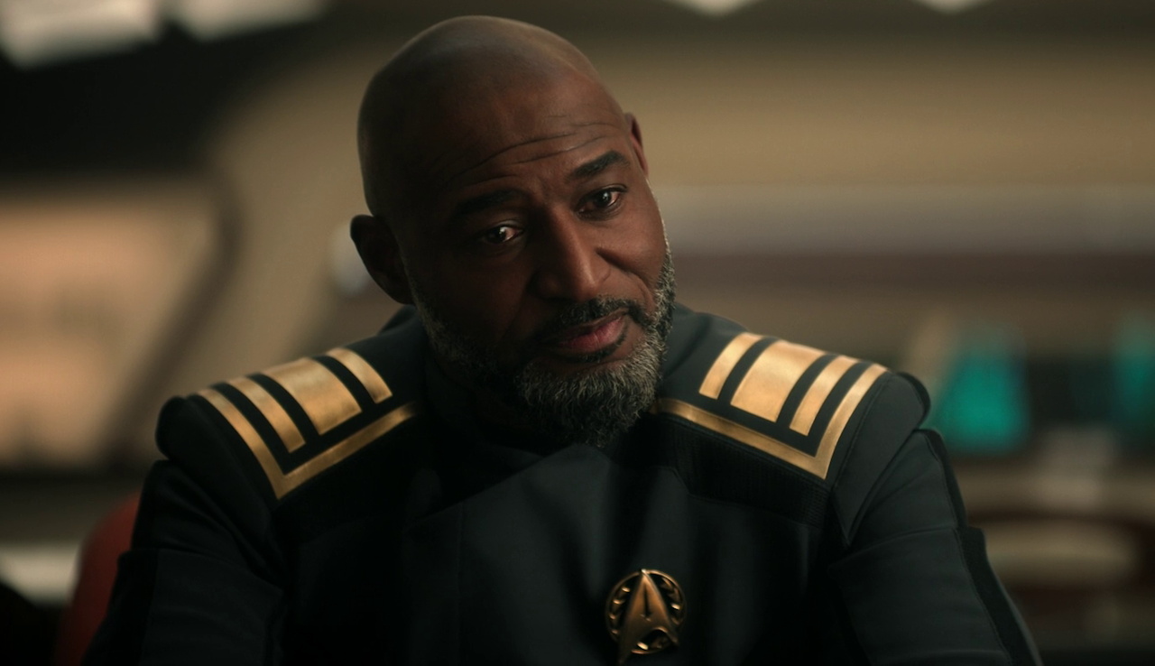 Still frame from Strange New Worlds 4x01 showing April