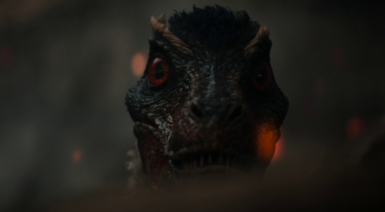 Still frame from Strange New Worlds 4x01 showing a dinosaur
