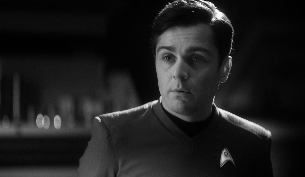 Still frame from Star Trek SNW 4x04 showing Scotty